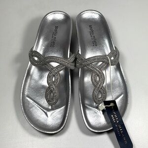 NWT Sophia Milano silver sparkling rhinestones sandals - size 6.5